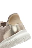 Geox Kadın Bej Spherica Plus Bağcıklı Kalın Tabanlı Kumaş Sneaker