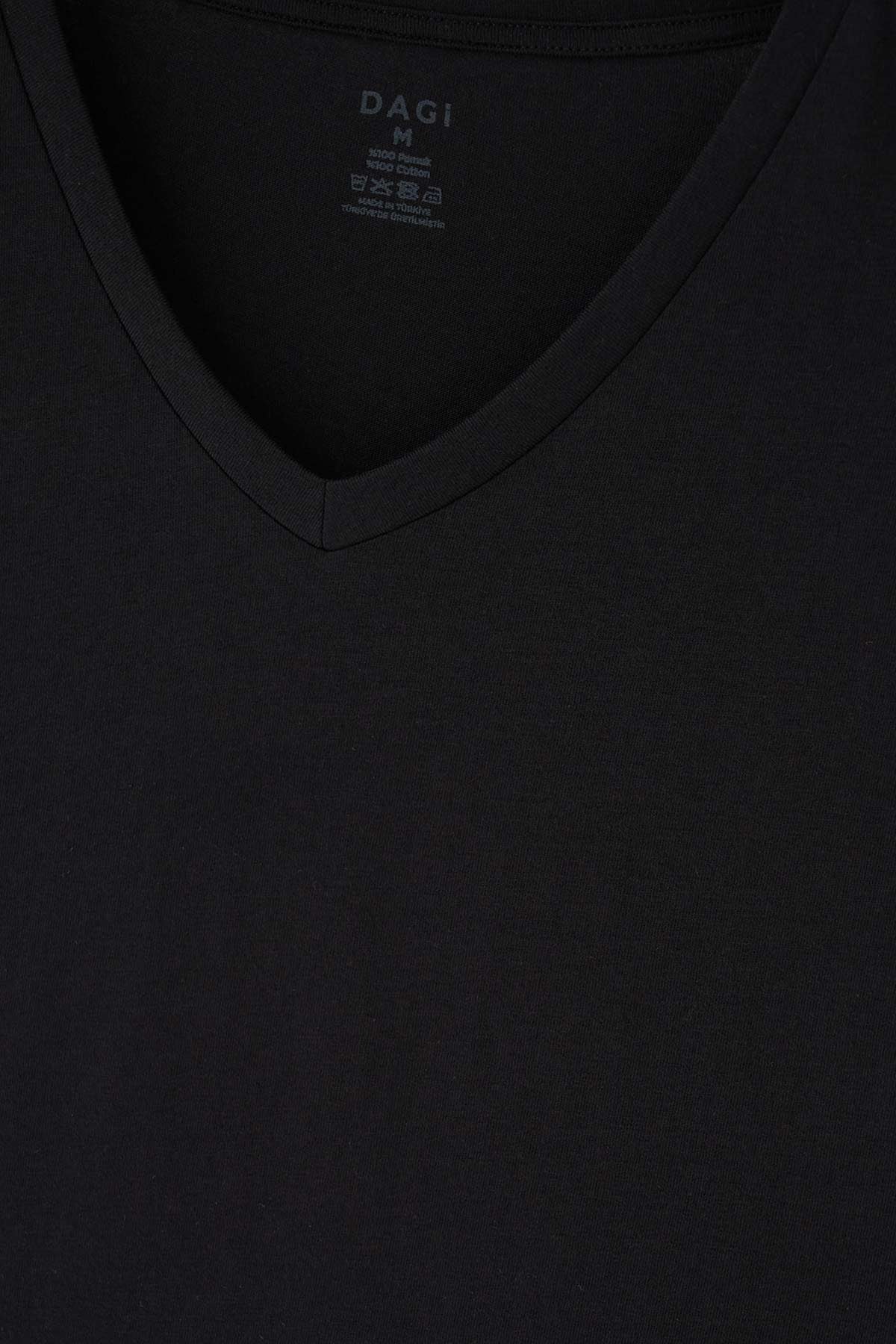 Siyah V Yaka Erkek 2'li Fanila