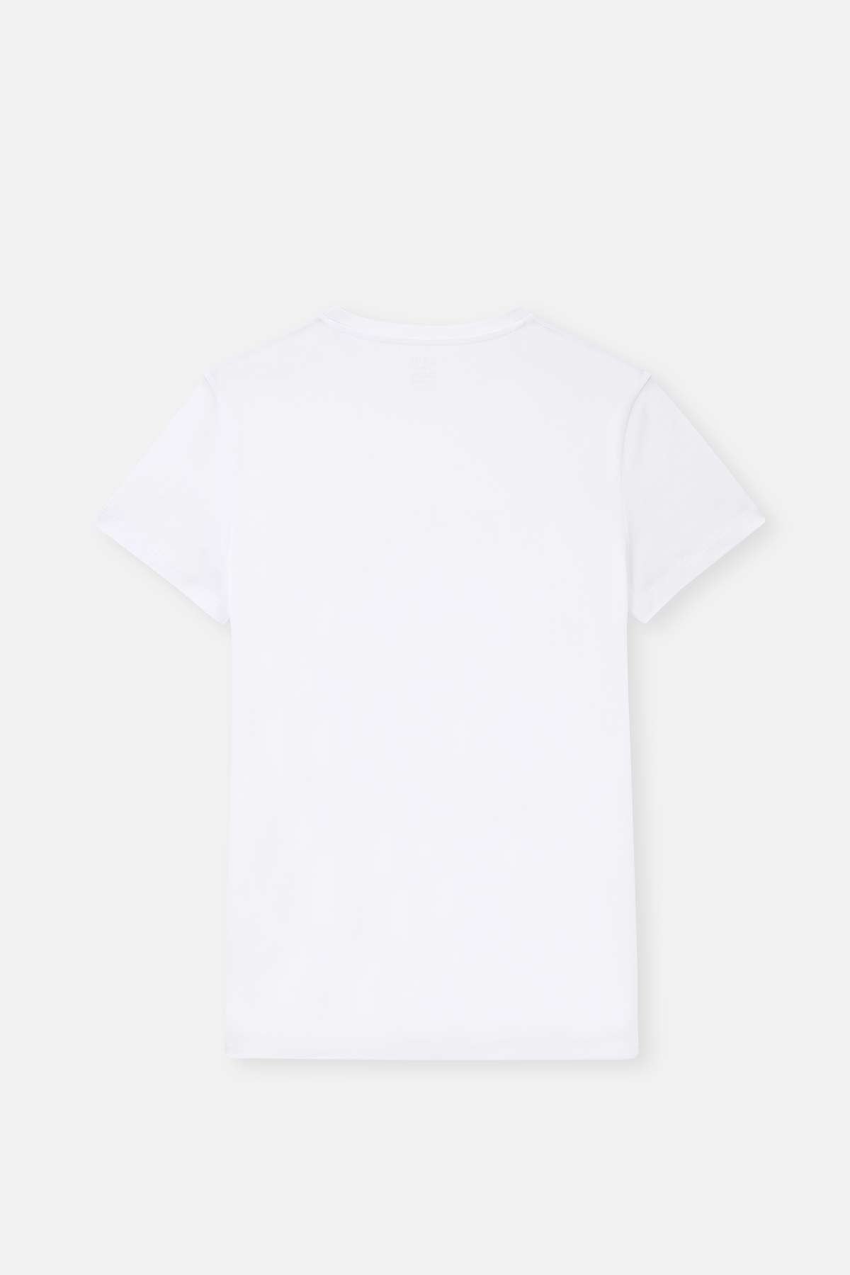 Beyaz Compact O Yaka 2'li T-shirt