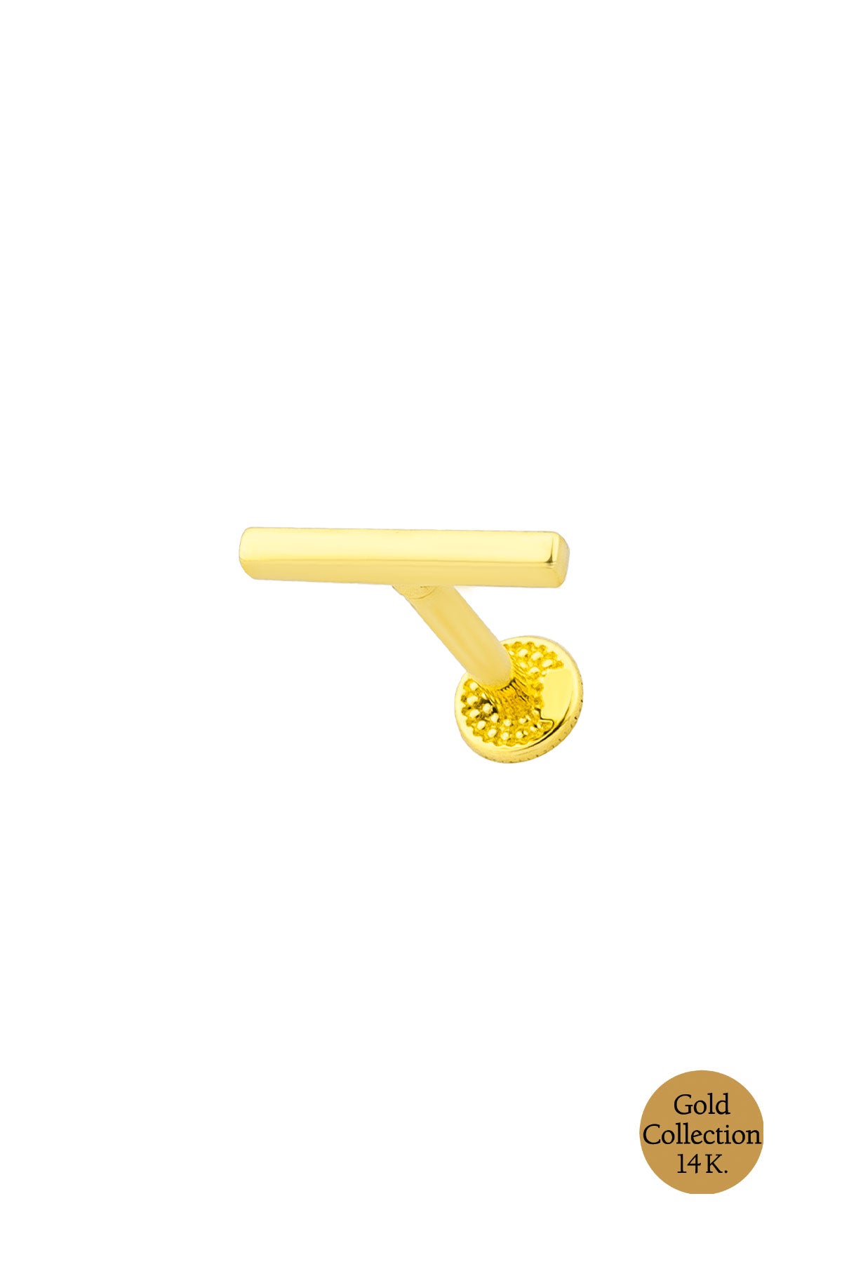 Minimal Altın Serisi 14 Ayar Sarı Altın Minimal Tragus Piercing Gg05380044499