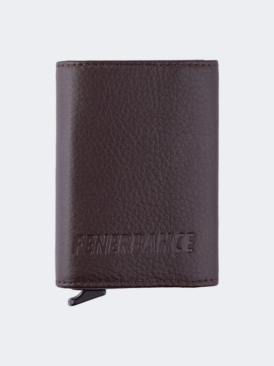 Fenerbahçe Kahverengi Hakiki Deri Mekanizmalı Mıknatıslı Cüzdan