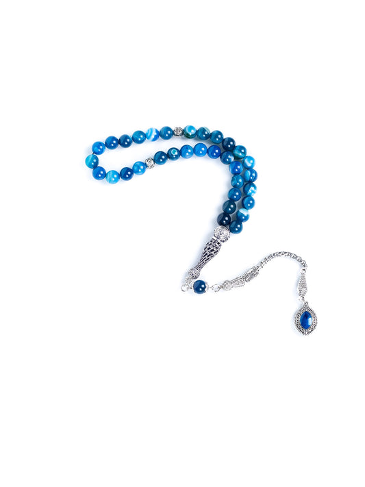 Fenerbahçe Mavi Akik Doğaltaş Tespih