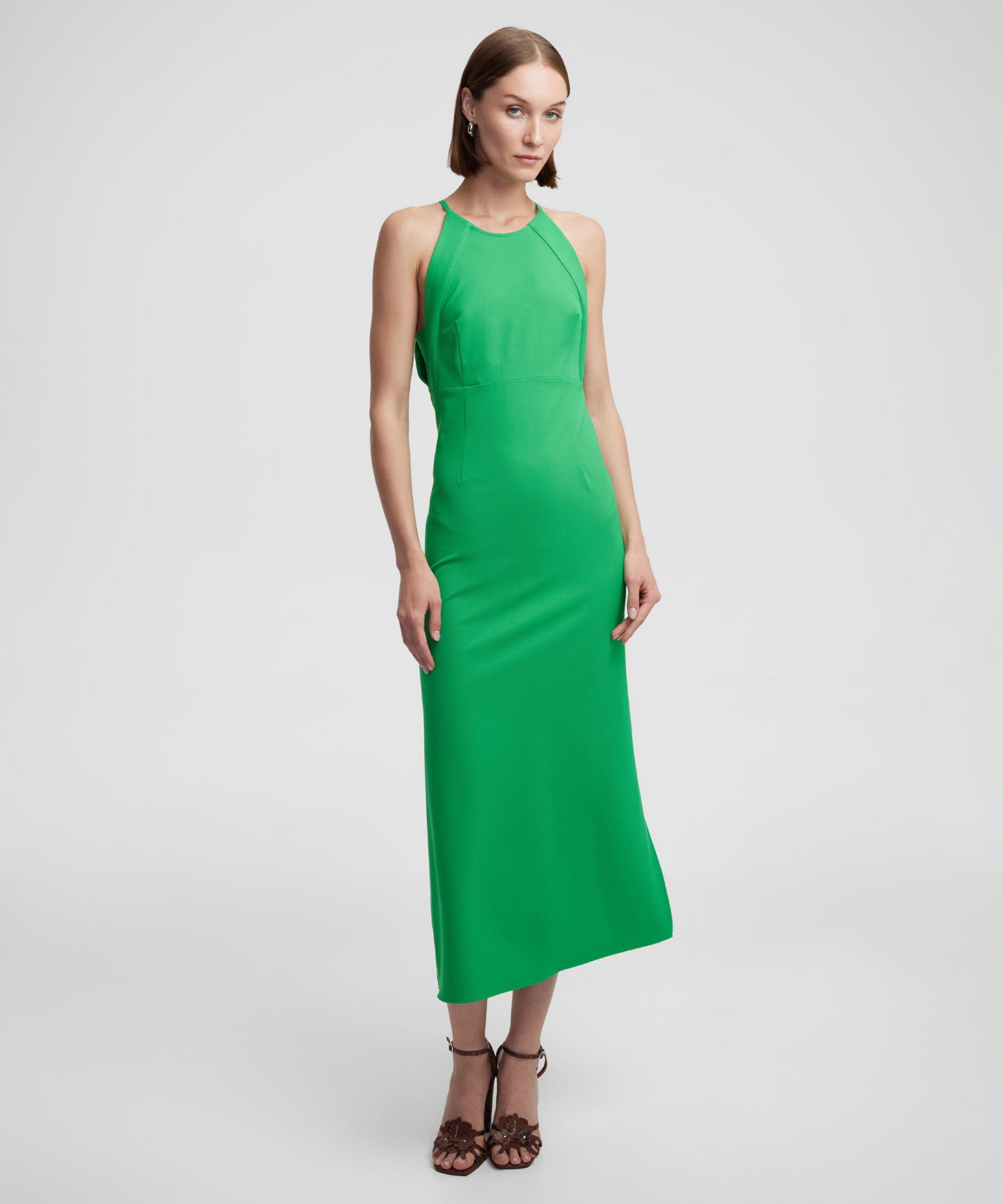 Halter Yaka Midi Elbise