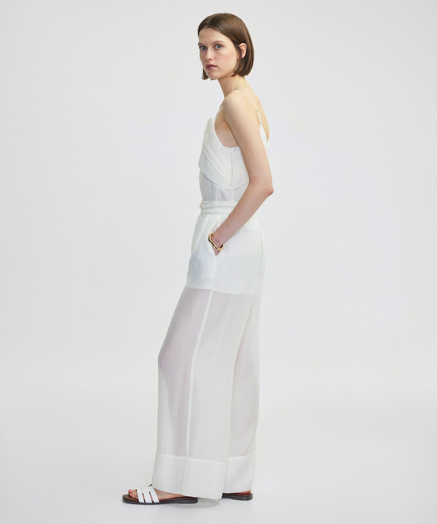 Metal Tokalı Wide Leg Fit Pantolon