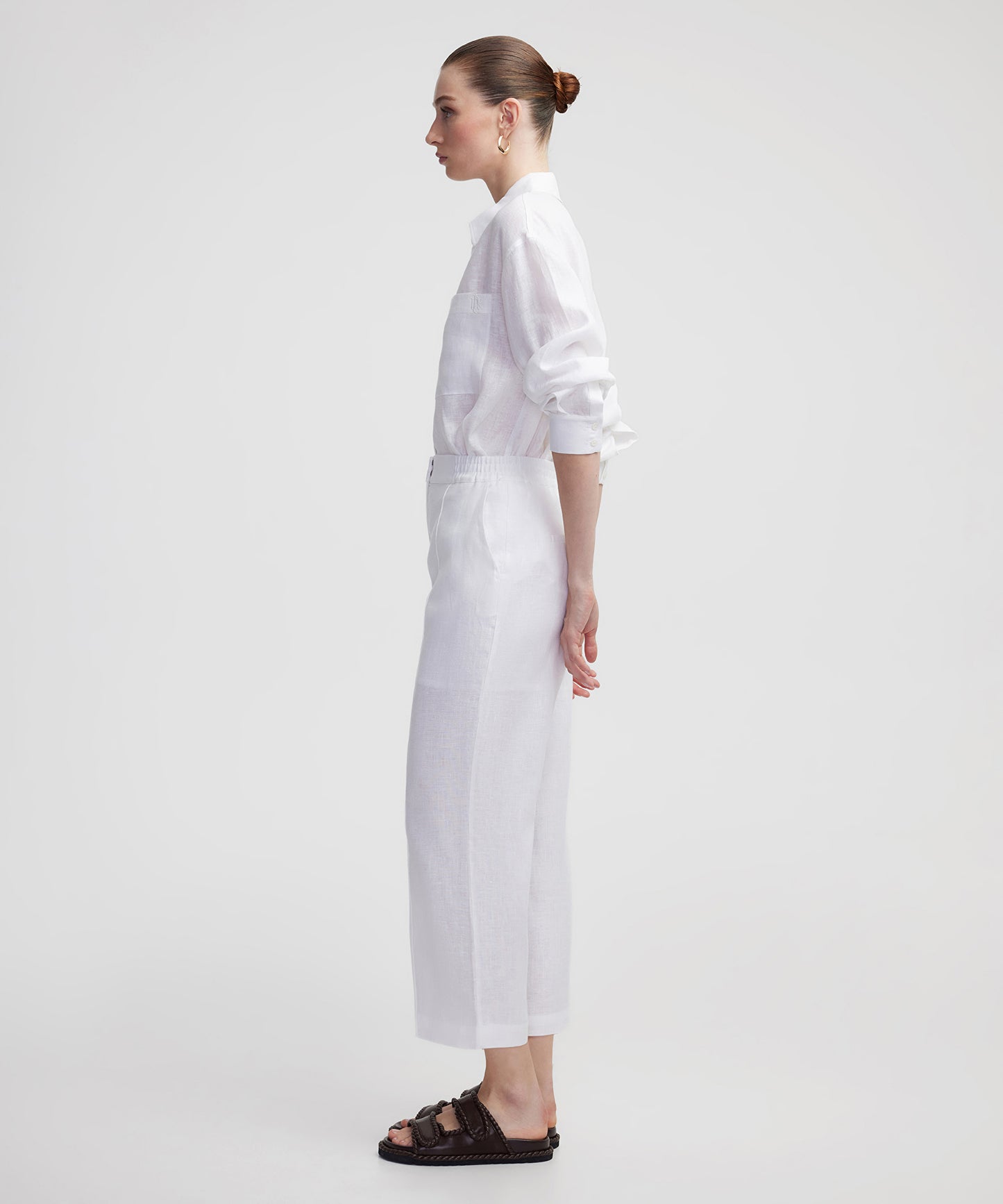 Straight Fit Keten Pantolon