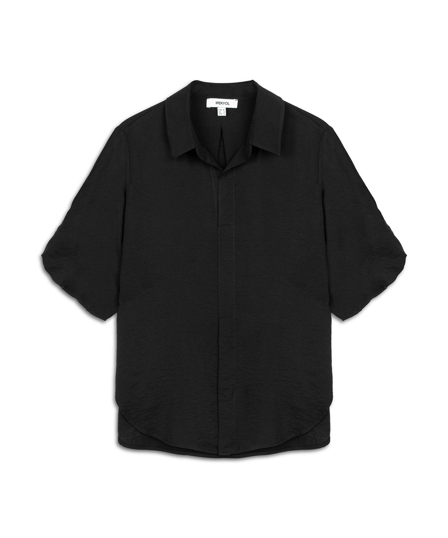 Burgulu Gömlek Yaka Bluz