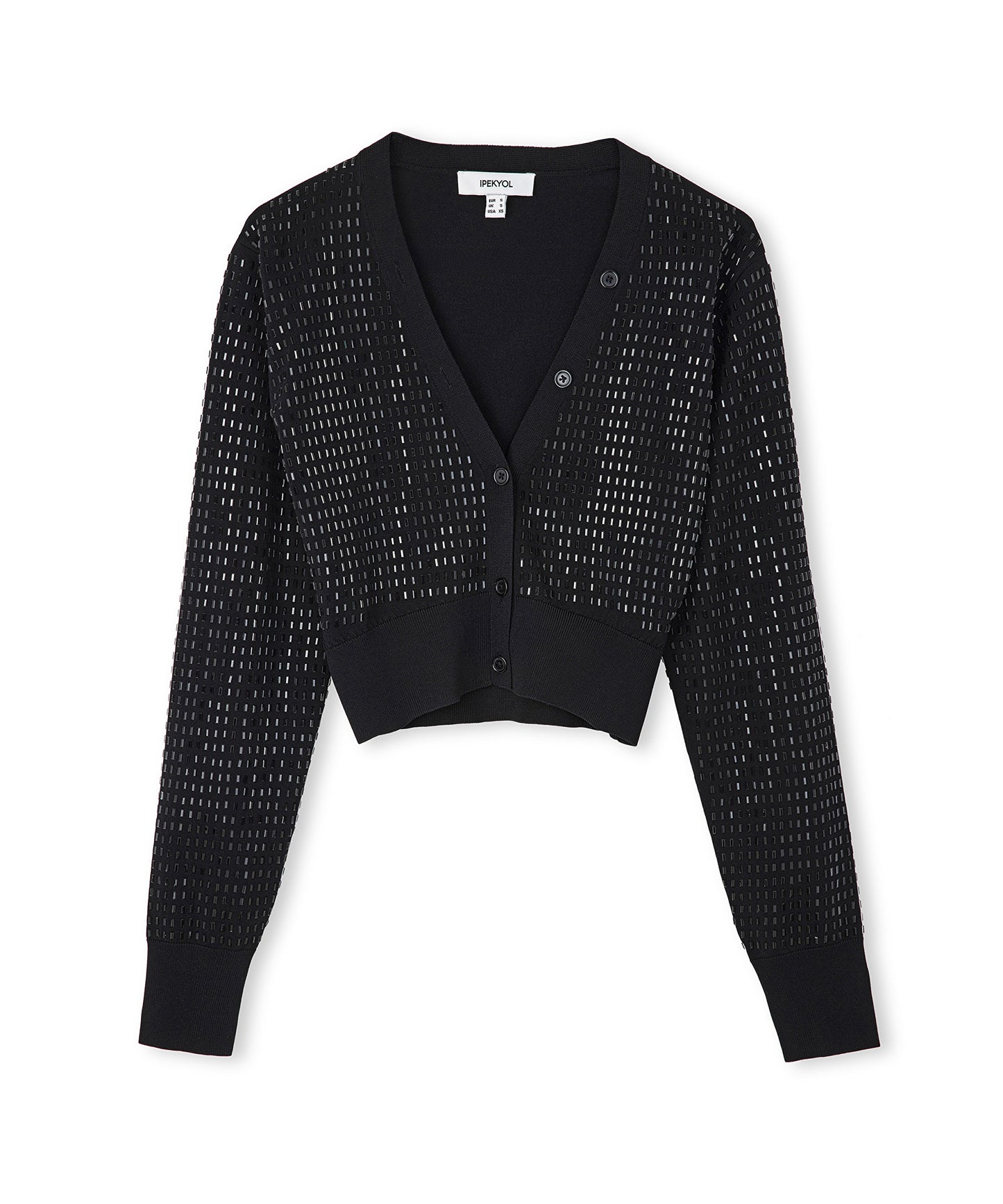 Hotfix Baskılı Crop Hırka