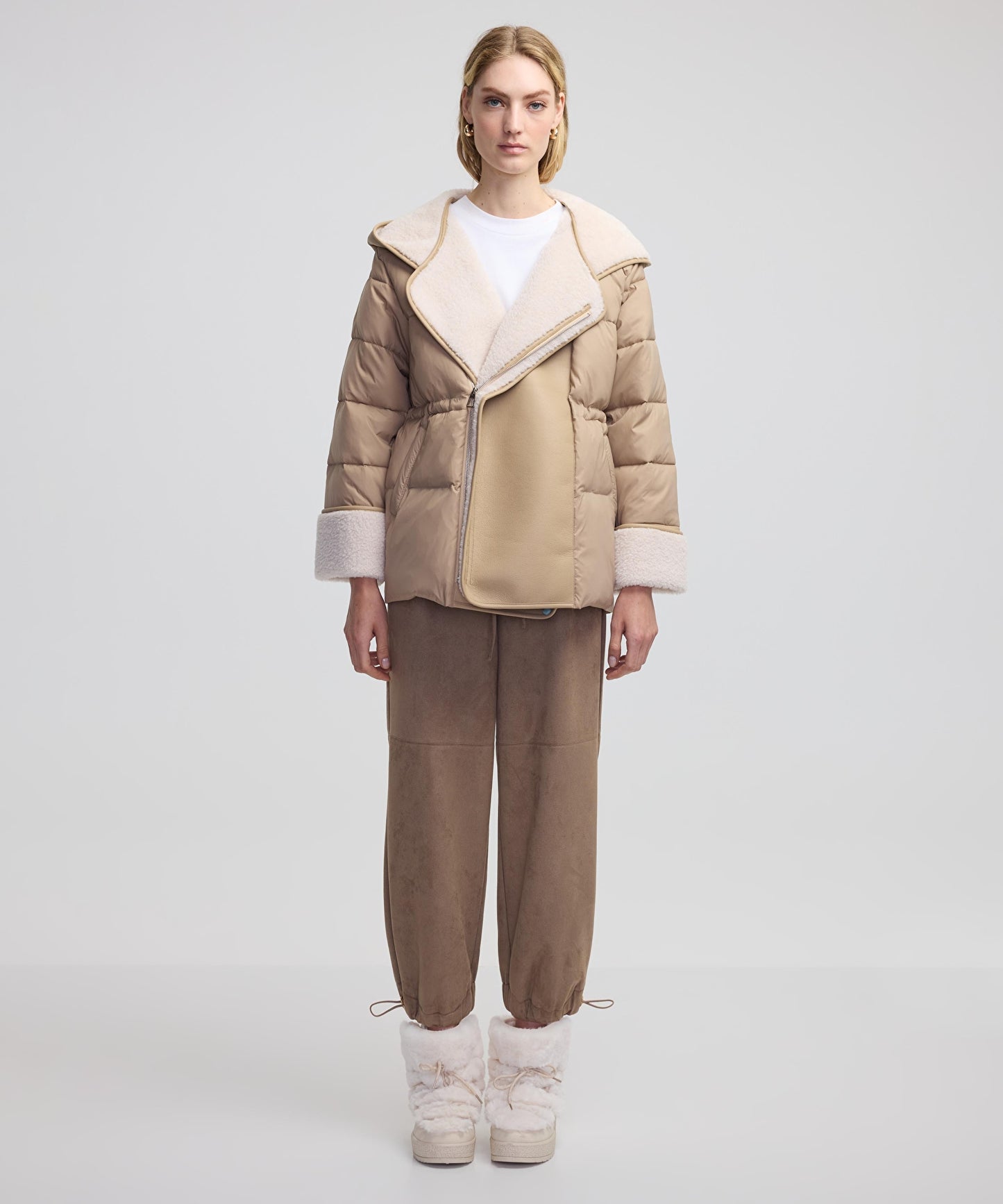 Colorblock Şişme Mont