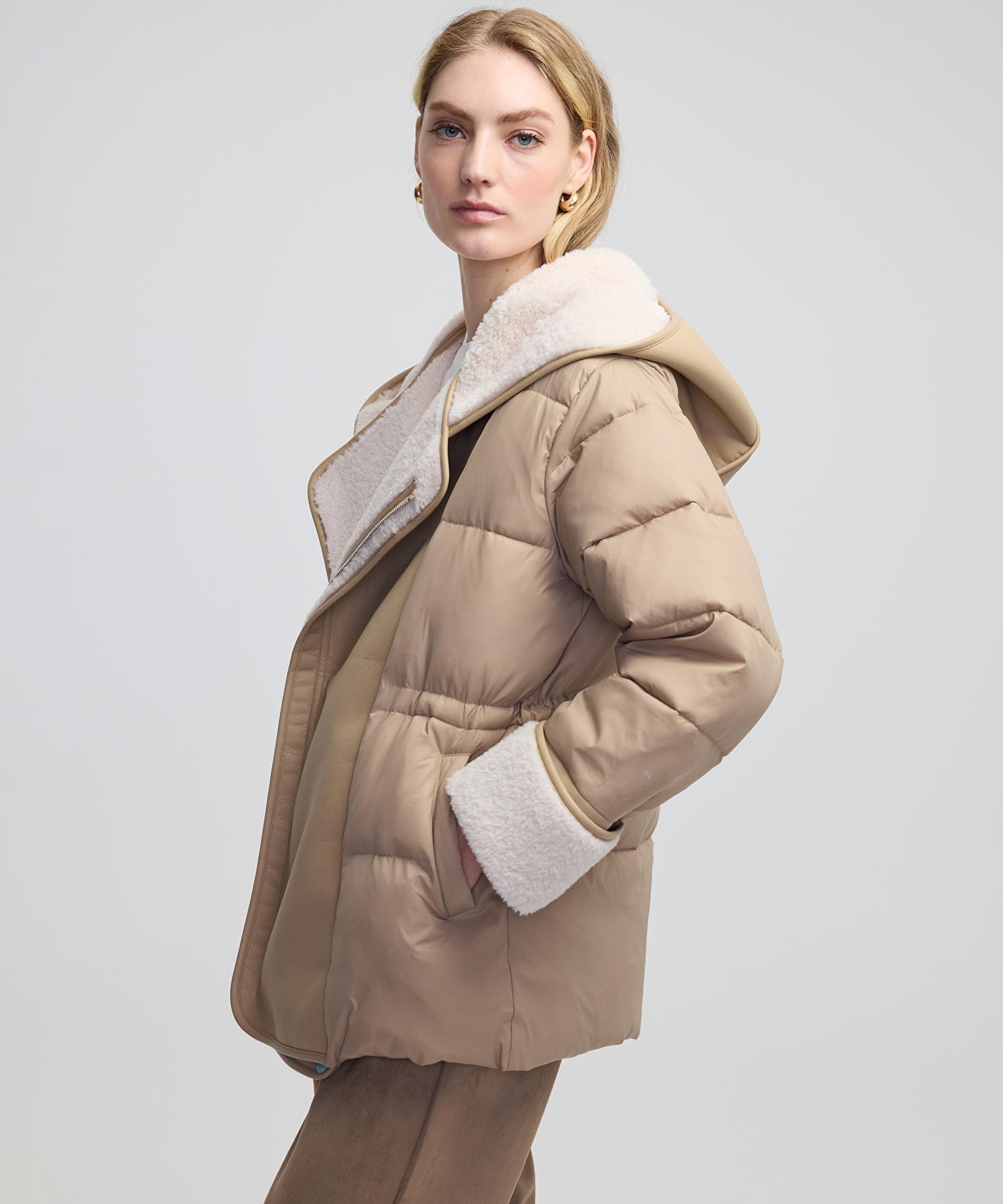 Colorblock Şişme Mont