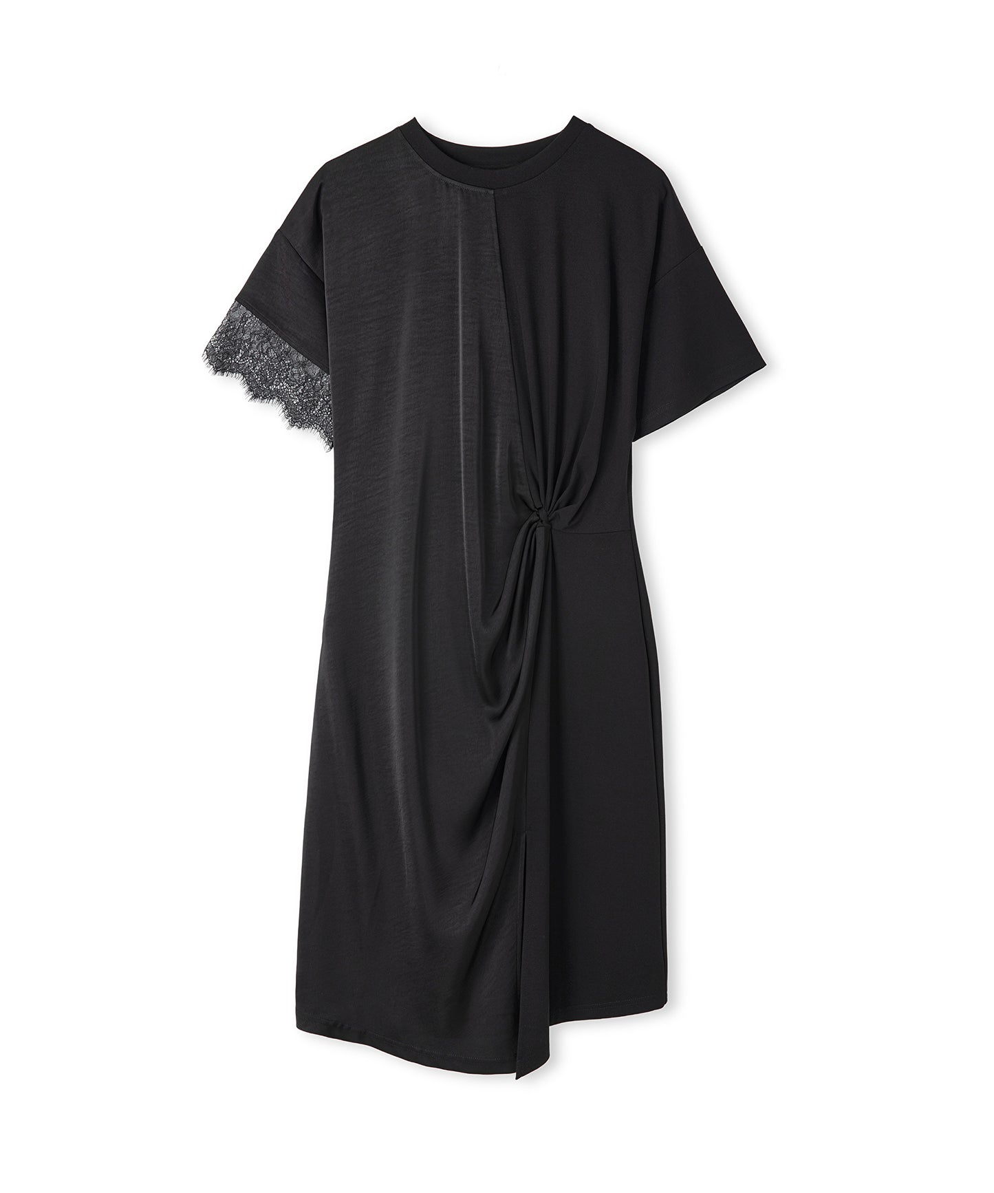 Dantel Garnili Kumaş Mix Elbise