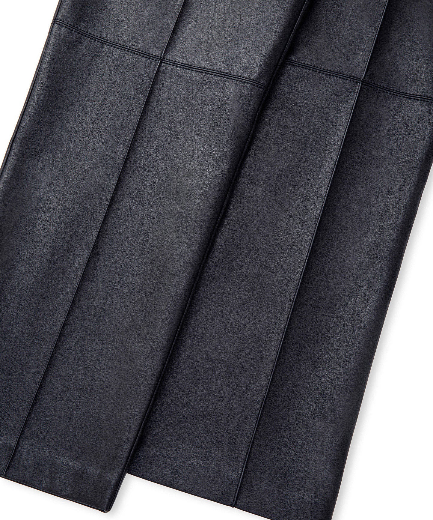 Deri Görünümlü Straight Fit Pantolon