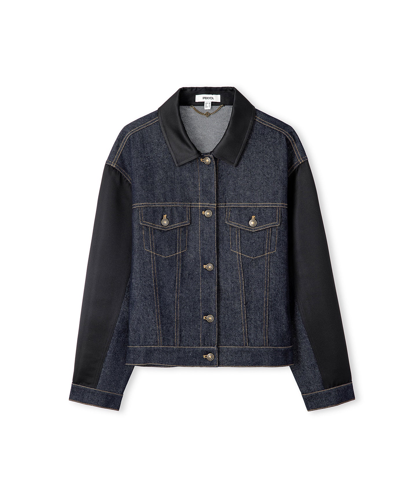 Saten Mix Denim Ceket