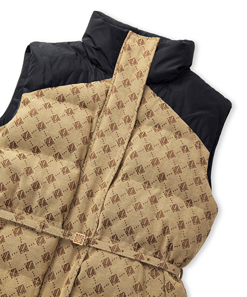 Monogram Jakarlı Kapitone Yelek