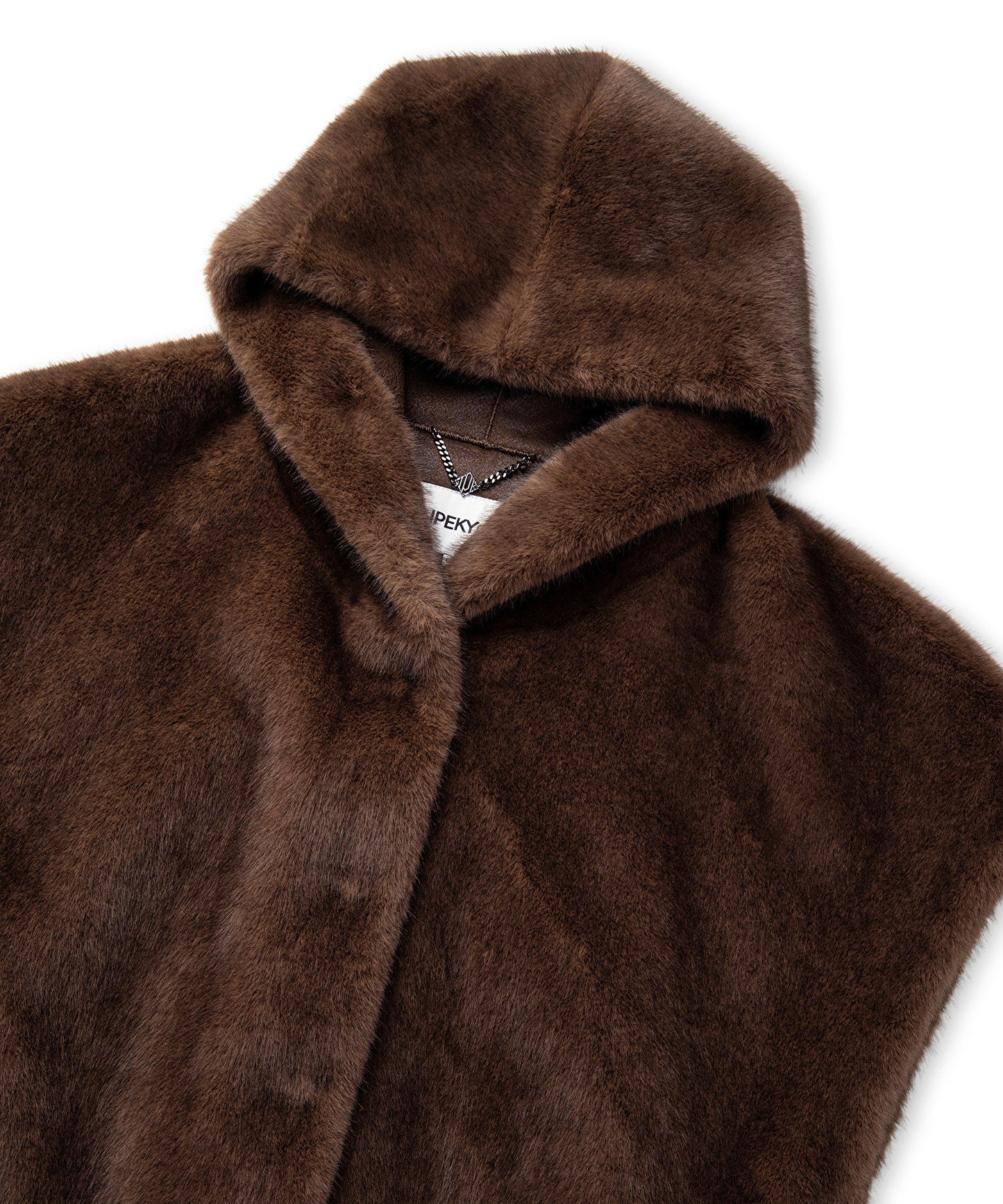 Kapüşonlu Suni Kürk Yelek