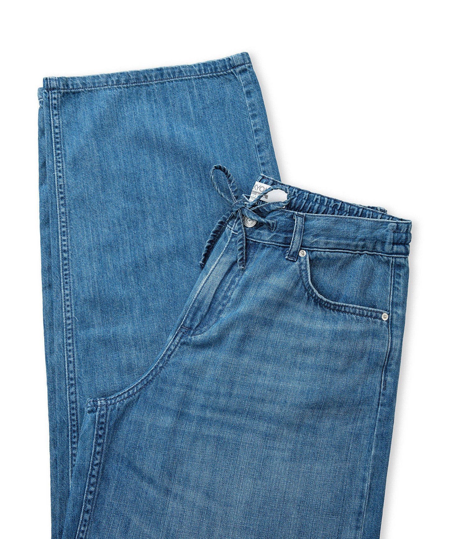 Bağcıklı Wide Leg Fit Jean Pantolon