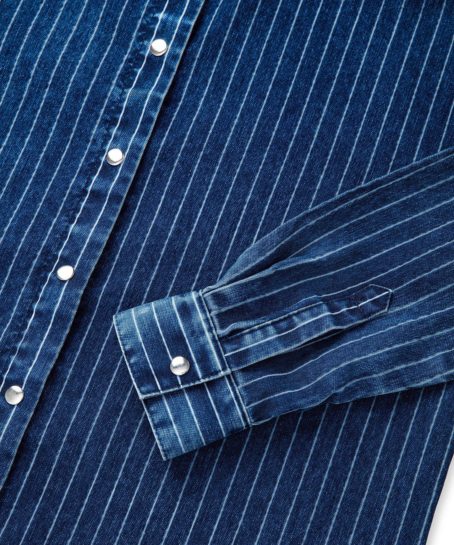 Çizgili Denim Gömlek