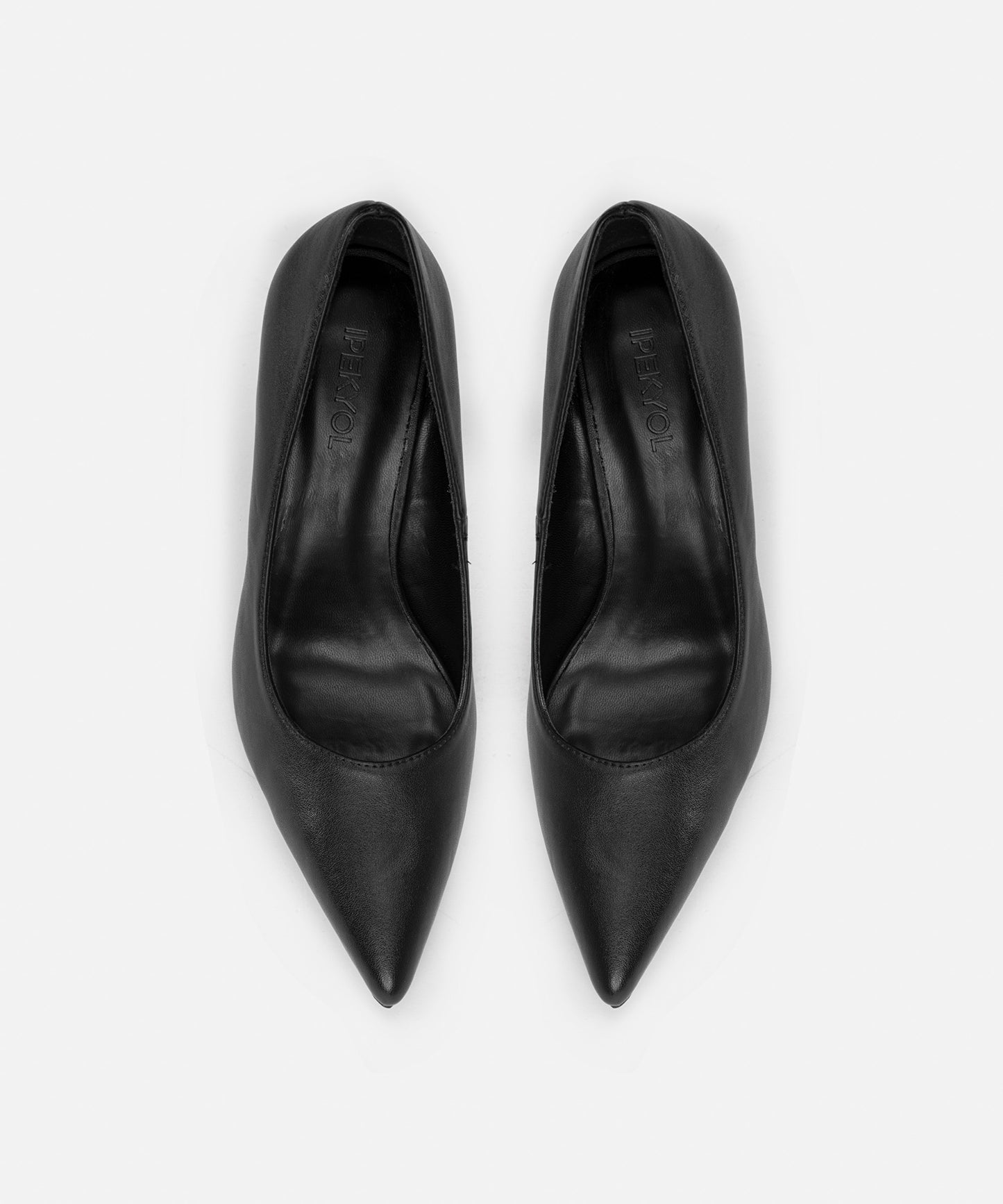 Deri Görünümlü Topuklu Ayakkabı