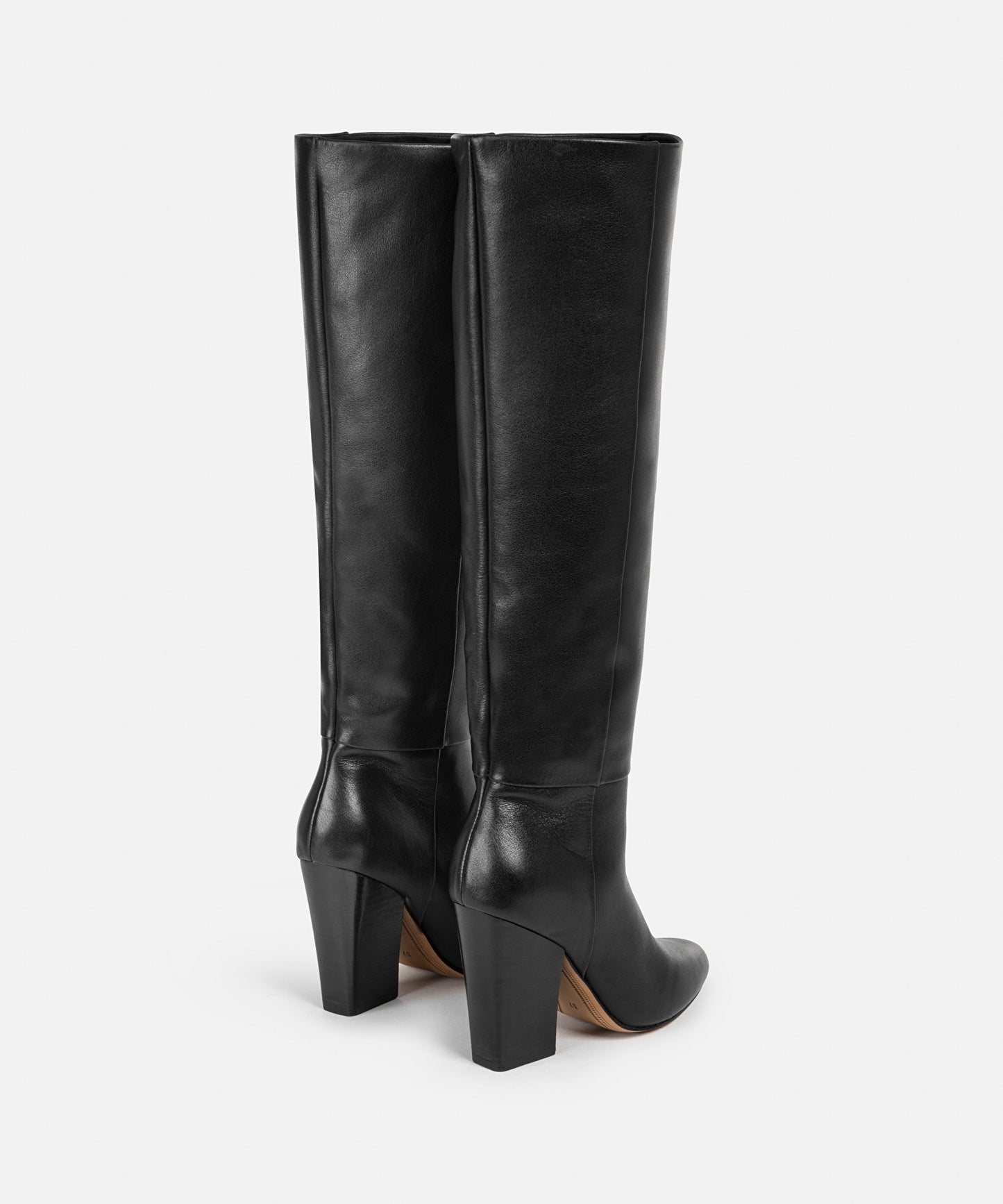 Blok Topuklu Deri Çizme