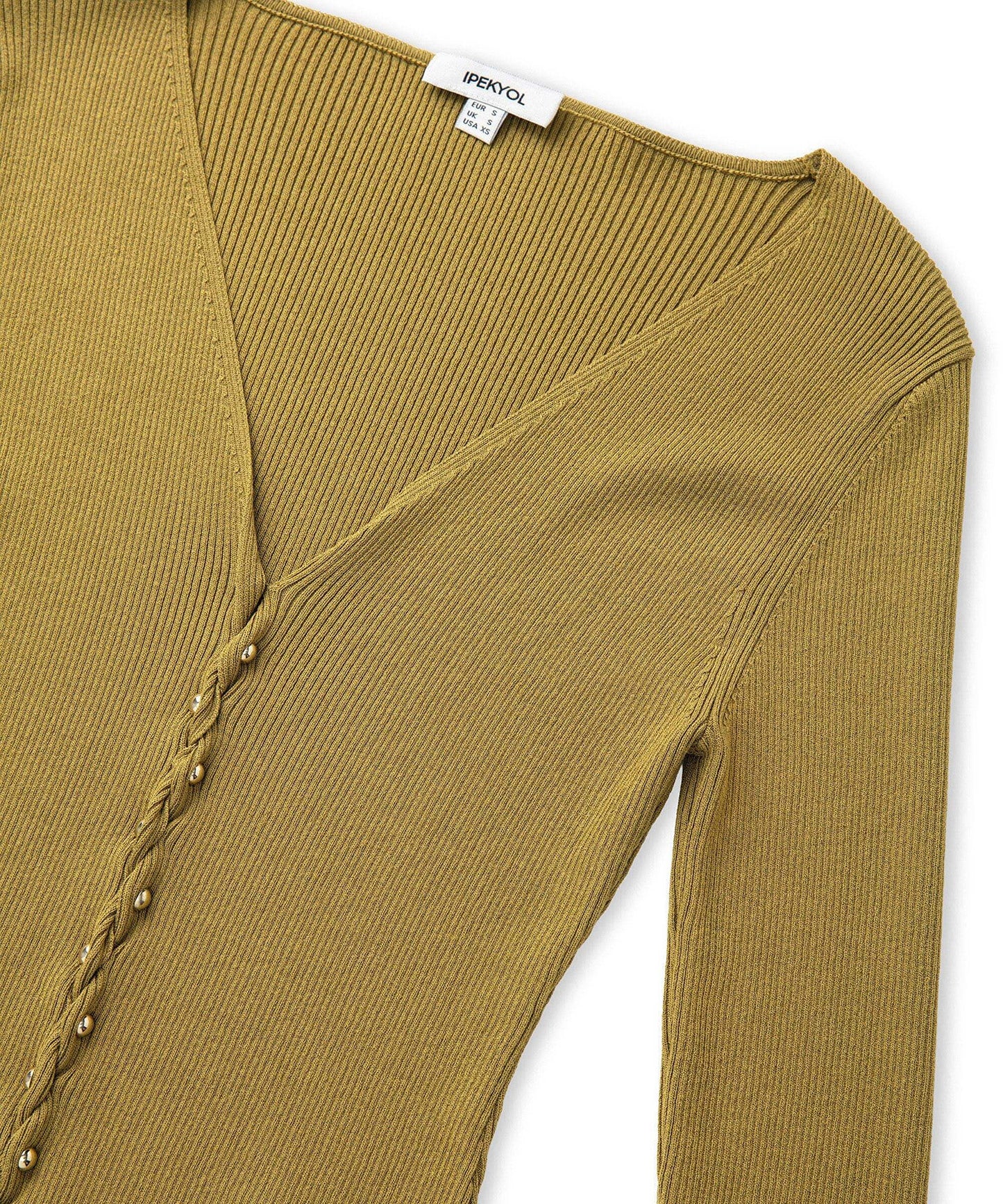 Metal Aksesuarlı Triko Hırka