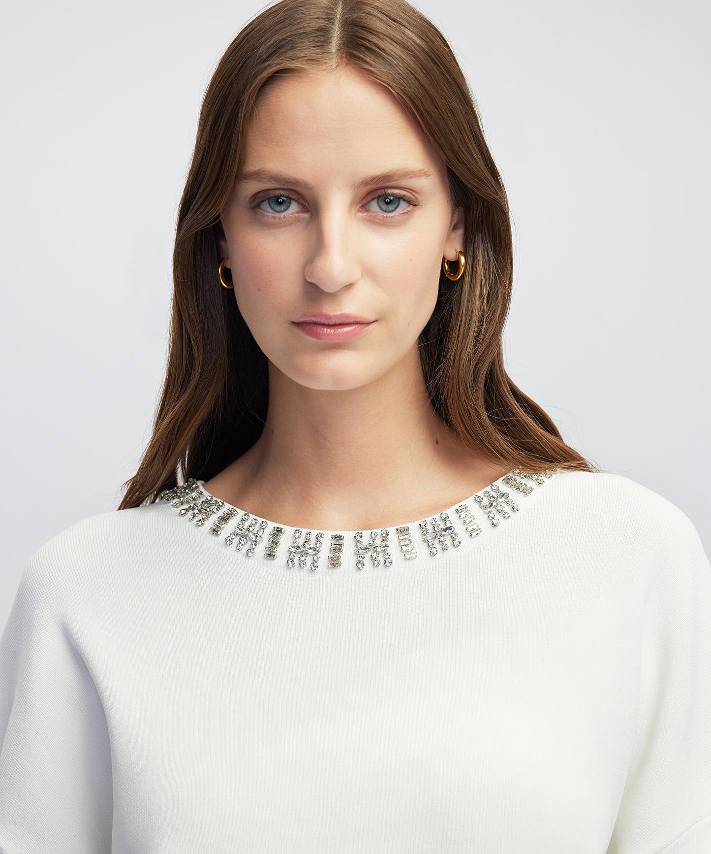 Strass Taş Aksesuarlı Oversize Triko