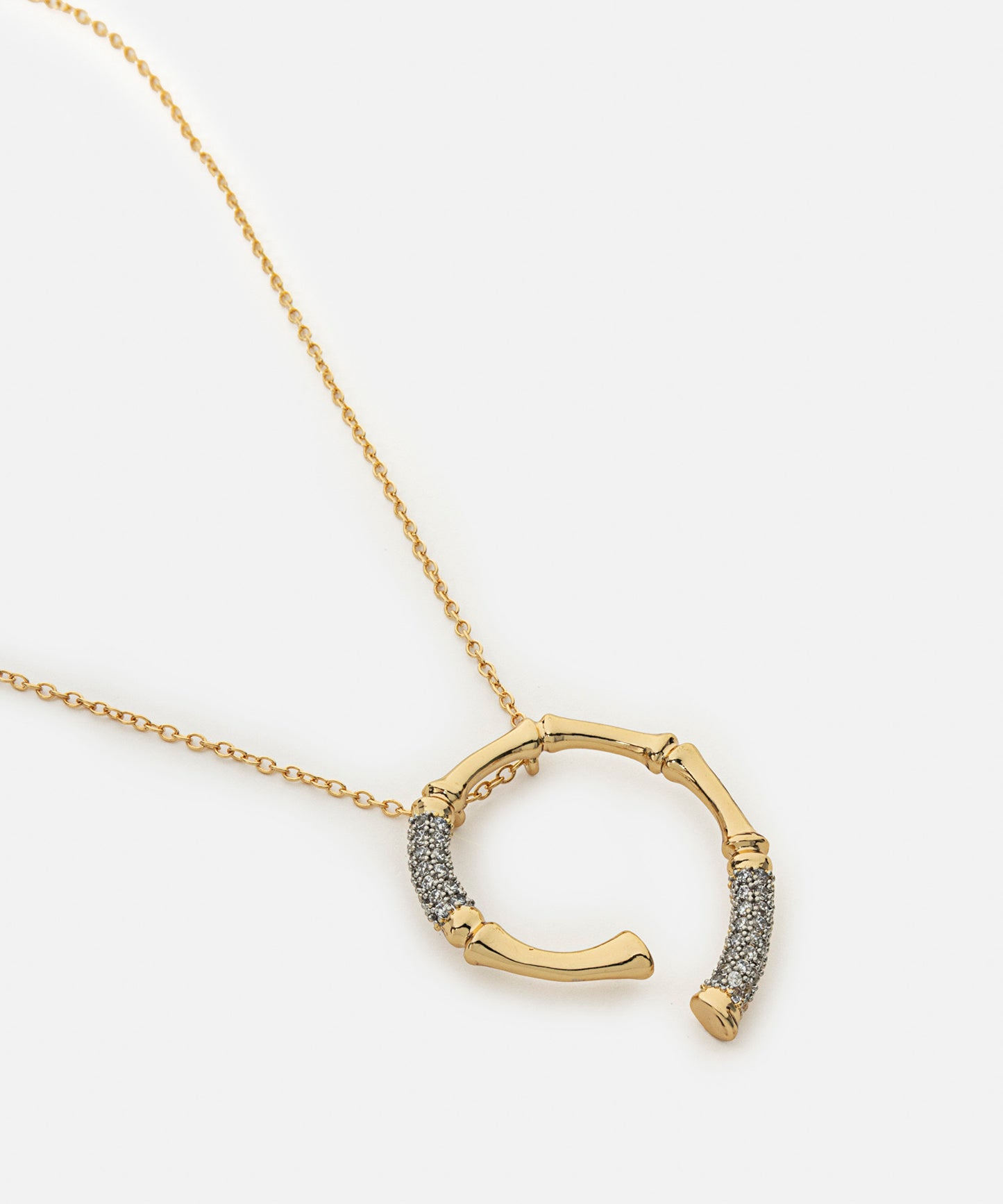 Kristal Taşlı Metal Kolye