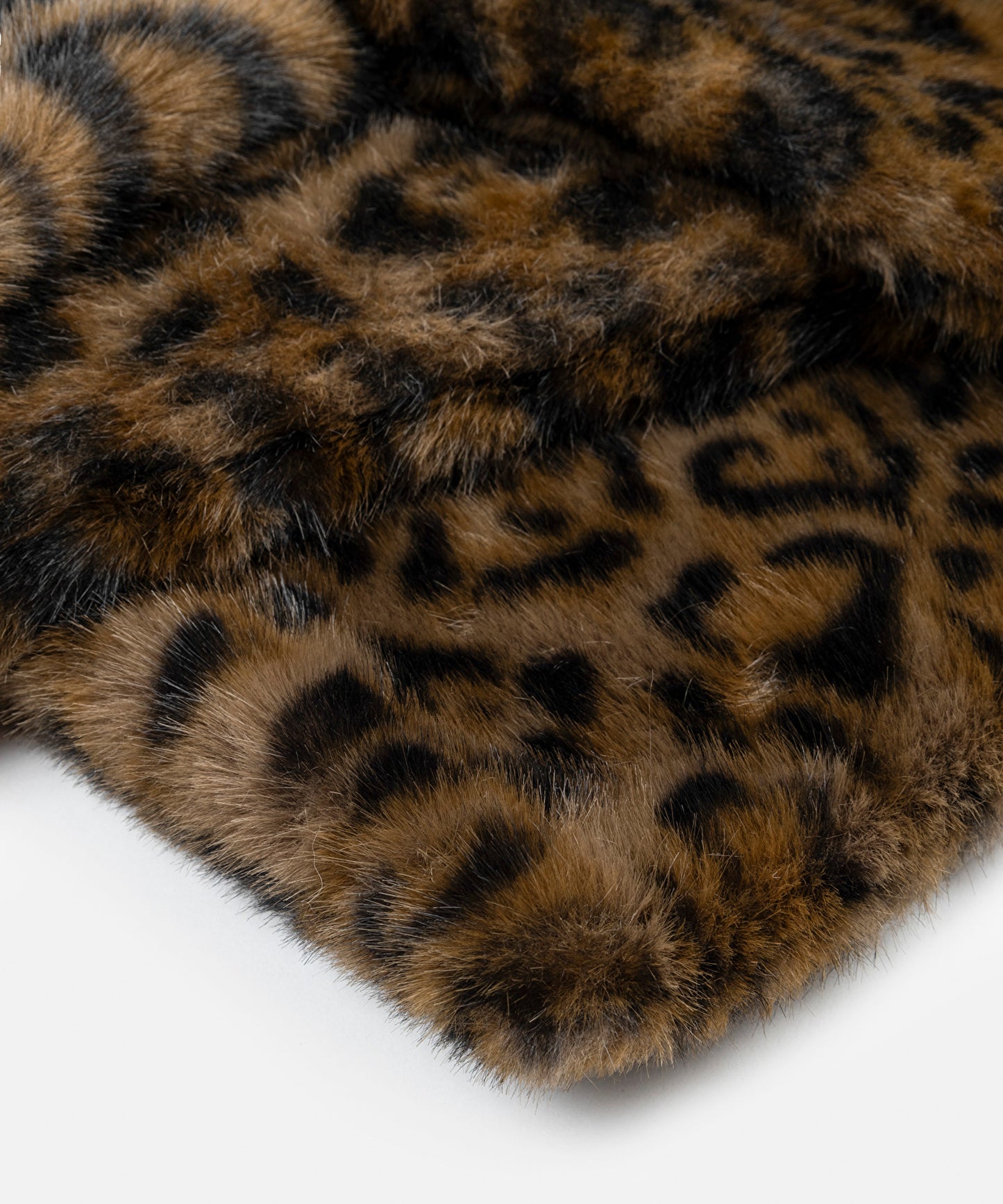 Leopar Desen Suni Kürklü Atkı