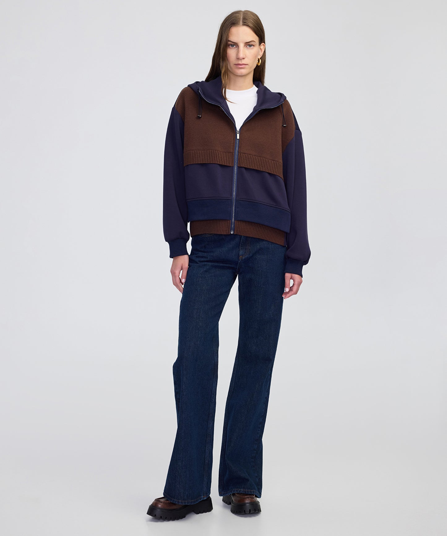 Triko Mix Kapüşonlu Sweatshirt