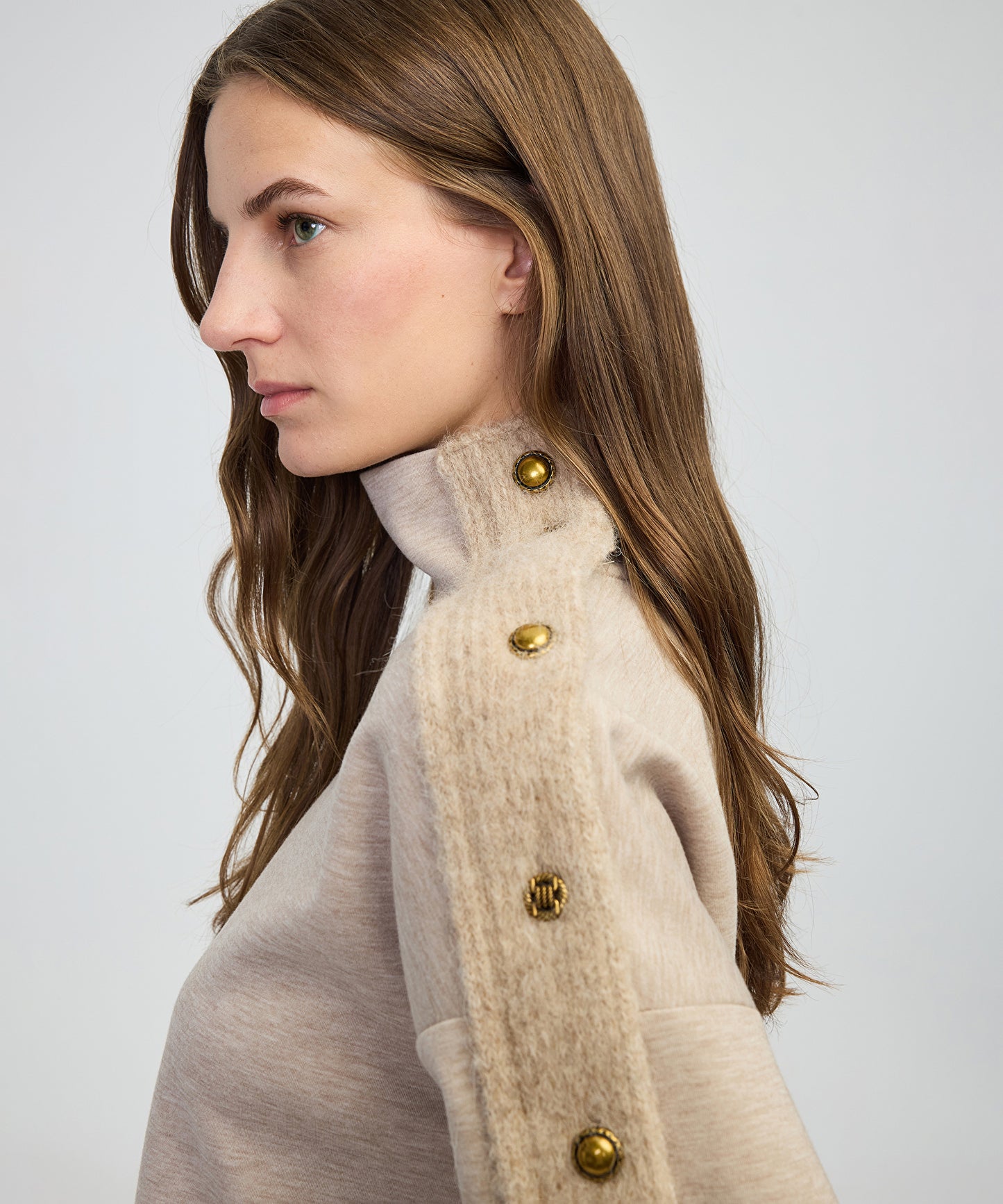 Triko Mix Dik Yaka Sweatshirt