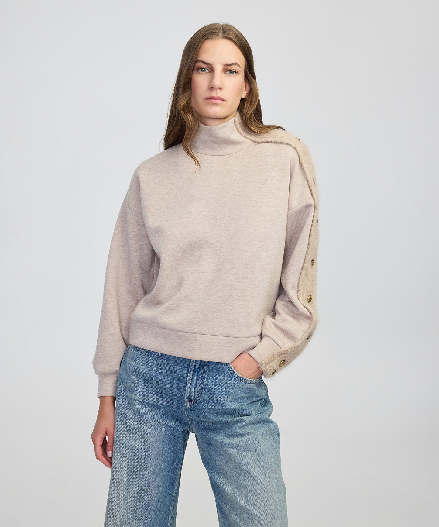 Triko Mix Dik Yaka Sweatshirt