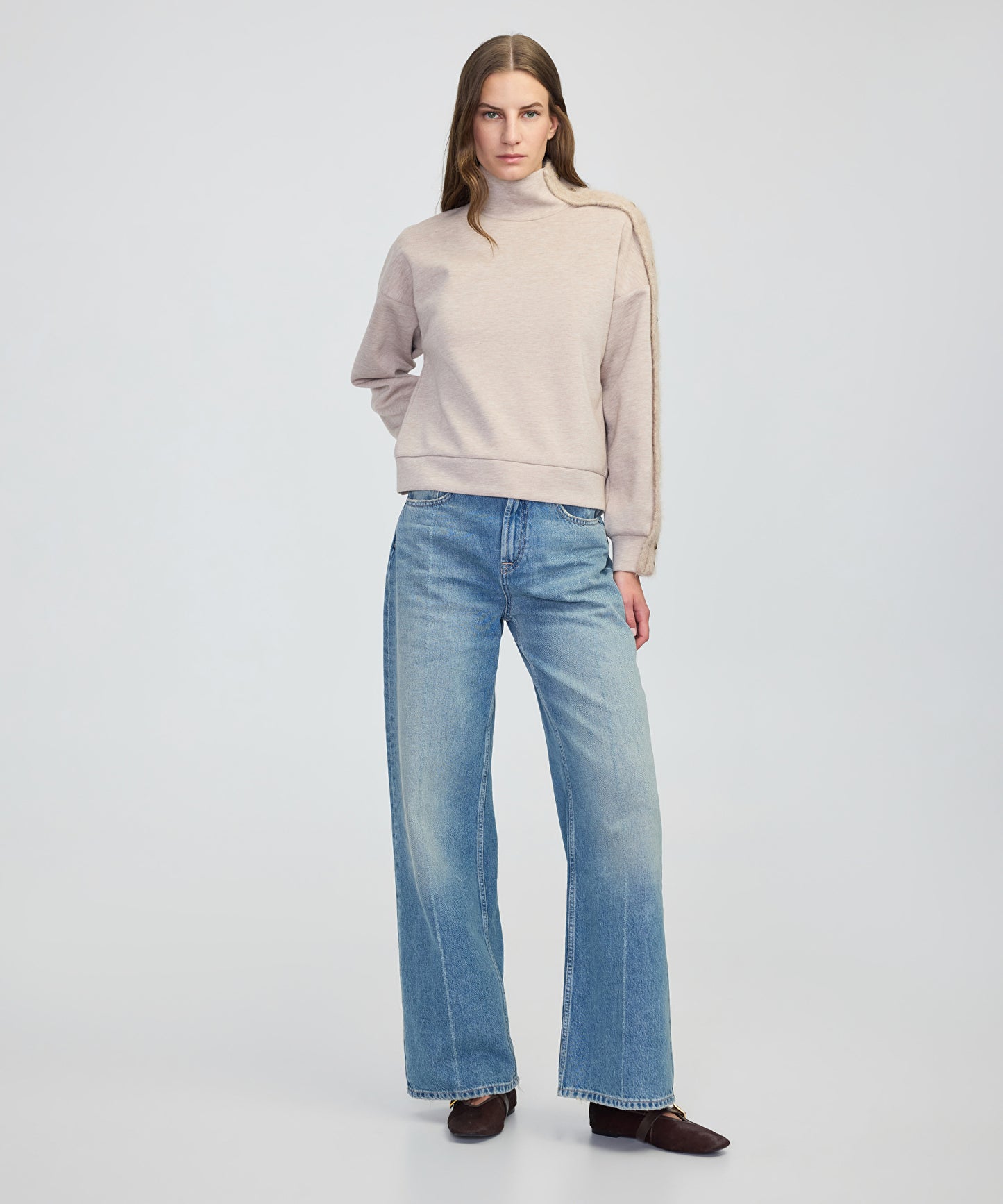 Triko Mix Dik Yaka Sweatshirt