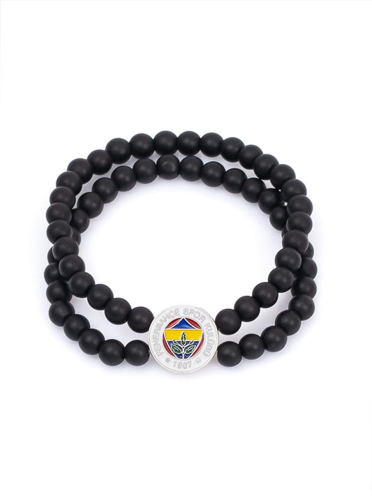Fenerbahçe Logo Çiftli Mat Onix Doğaltaş Lacivert Bileklik