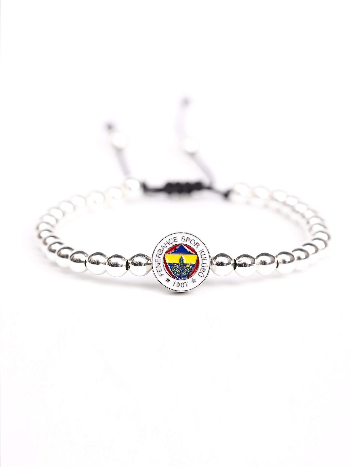 Fenerbahçe Logo Ince Hematit Doğaltaş Gri Bileklik