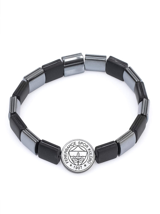 Fenerbahçe Hematit-mat Onix Kare Doğaltaş Bileklik