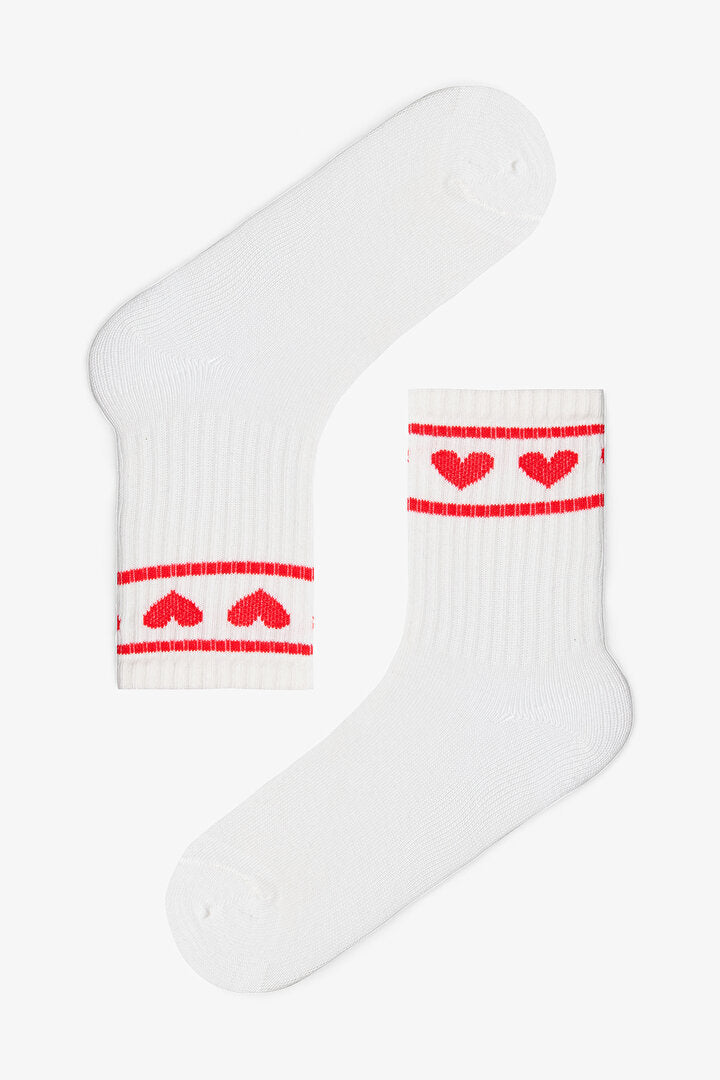 Karışık Renk Kız Çocuk Pinky Love Kalp Desenli 3'lü Soket Çorap Ph40q69k25sk-mix - Çok Renkli - Penti