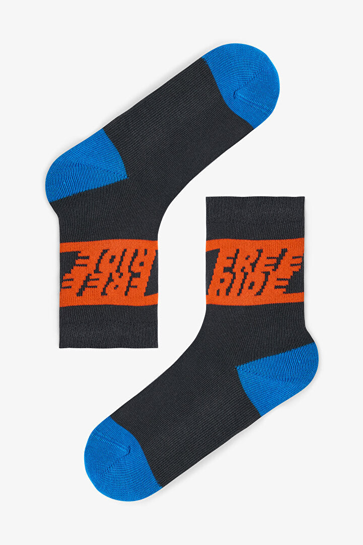 Erkek Çocuk Kaykay Desenli 4'lü Soket Çorap Ph9x3ues25sk-mix - Çok Renkli - Penti