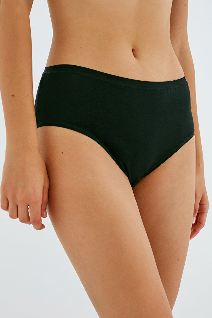 Siyah Pamuklu Fresh Basic Cover Yüksek Bel Slip Külot