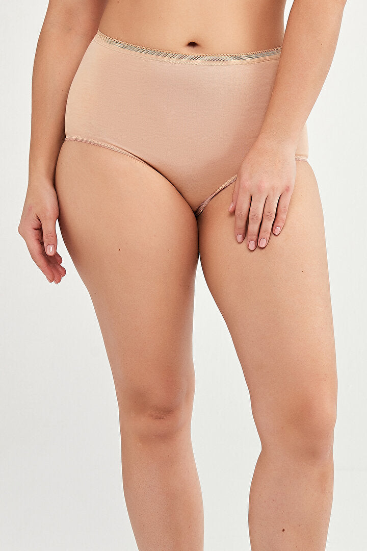 Maxi Siyah-ten Pamuklu Yüksek Bel 2li Slip Külot