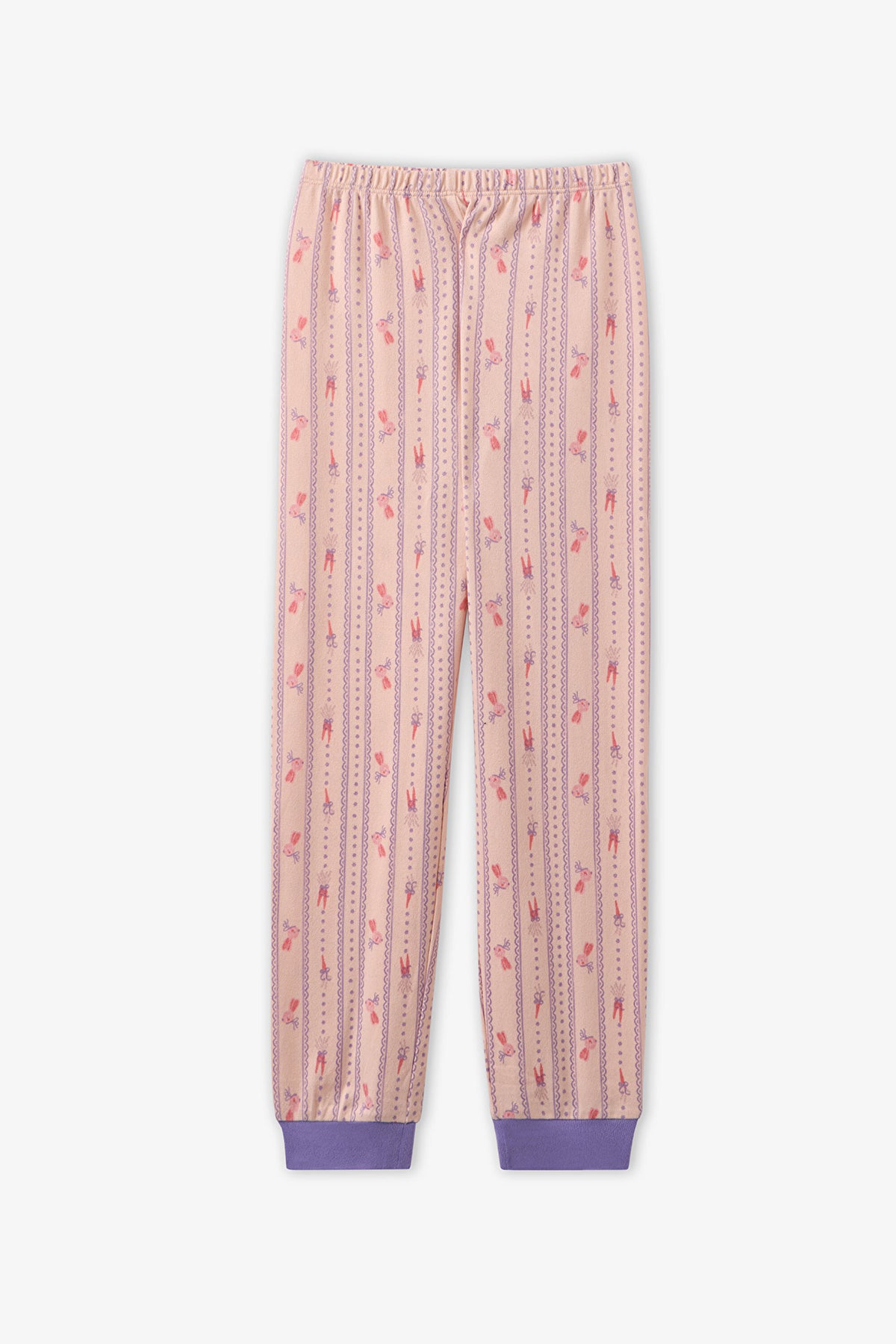 Kız Çocuk Açık Pembe Carrot Chase Uzun Kollu Pijama Takımı