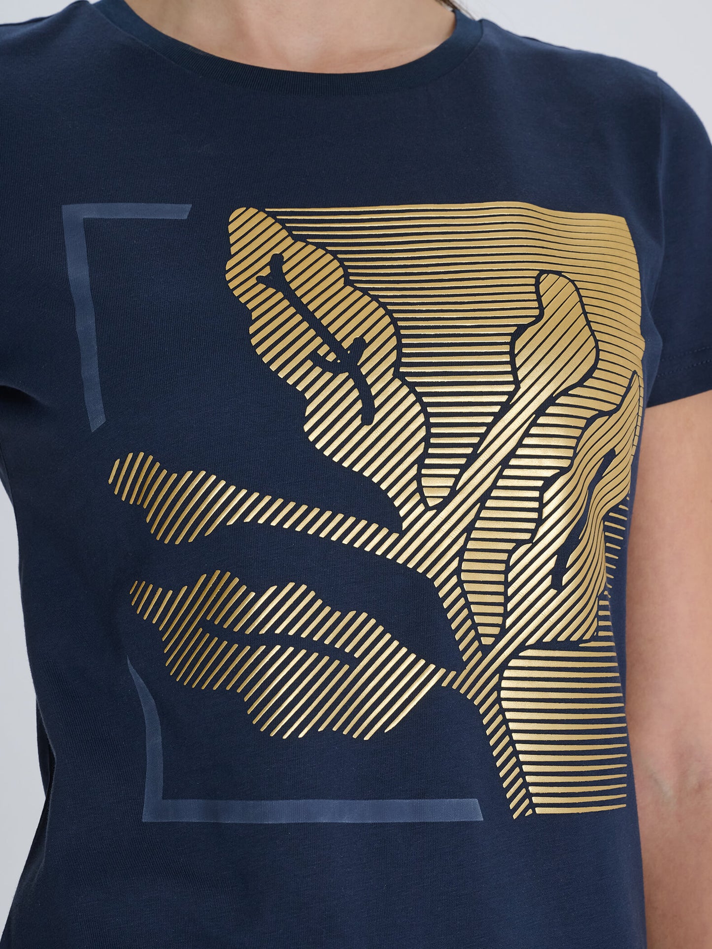 Fenerbahçe Lacivert Tribün Palamut Varak Baskılı Kadın Tshirt