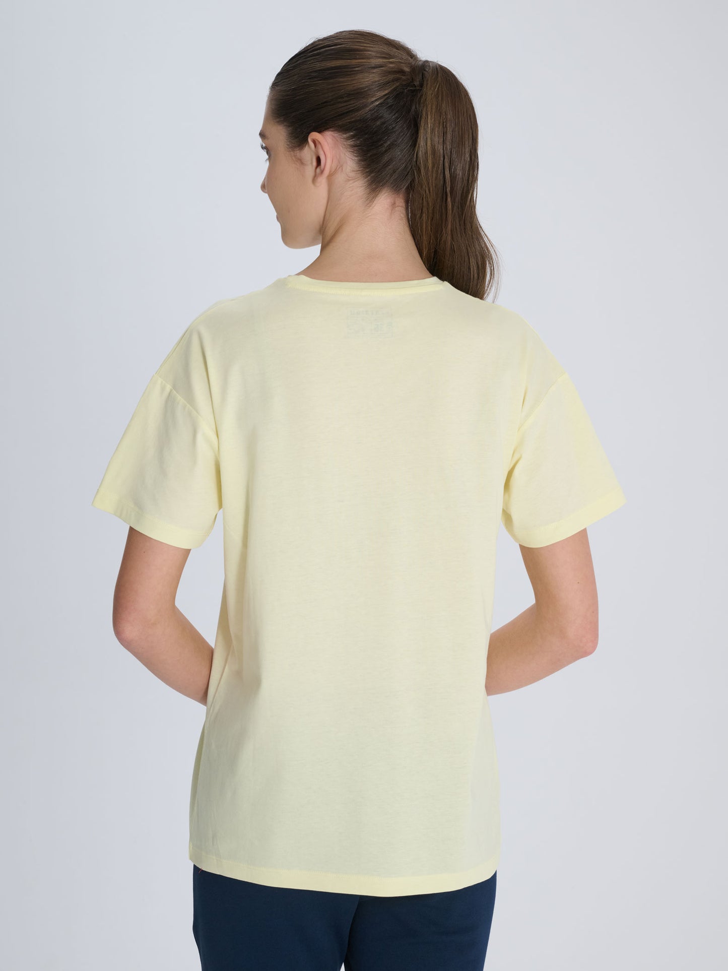 Fenerbahçe Sarı Logolu Trend Kadın Oversize Tshirt