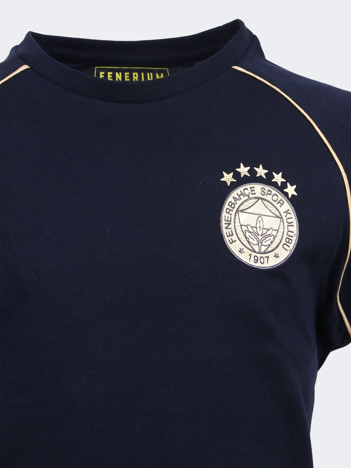 Çocuk Lacivert 5 Yıldız Biyeli Gold Logo Tshirt