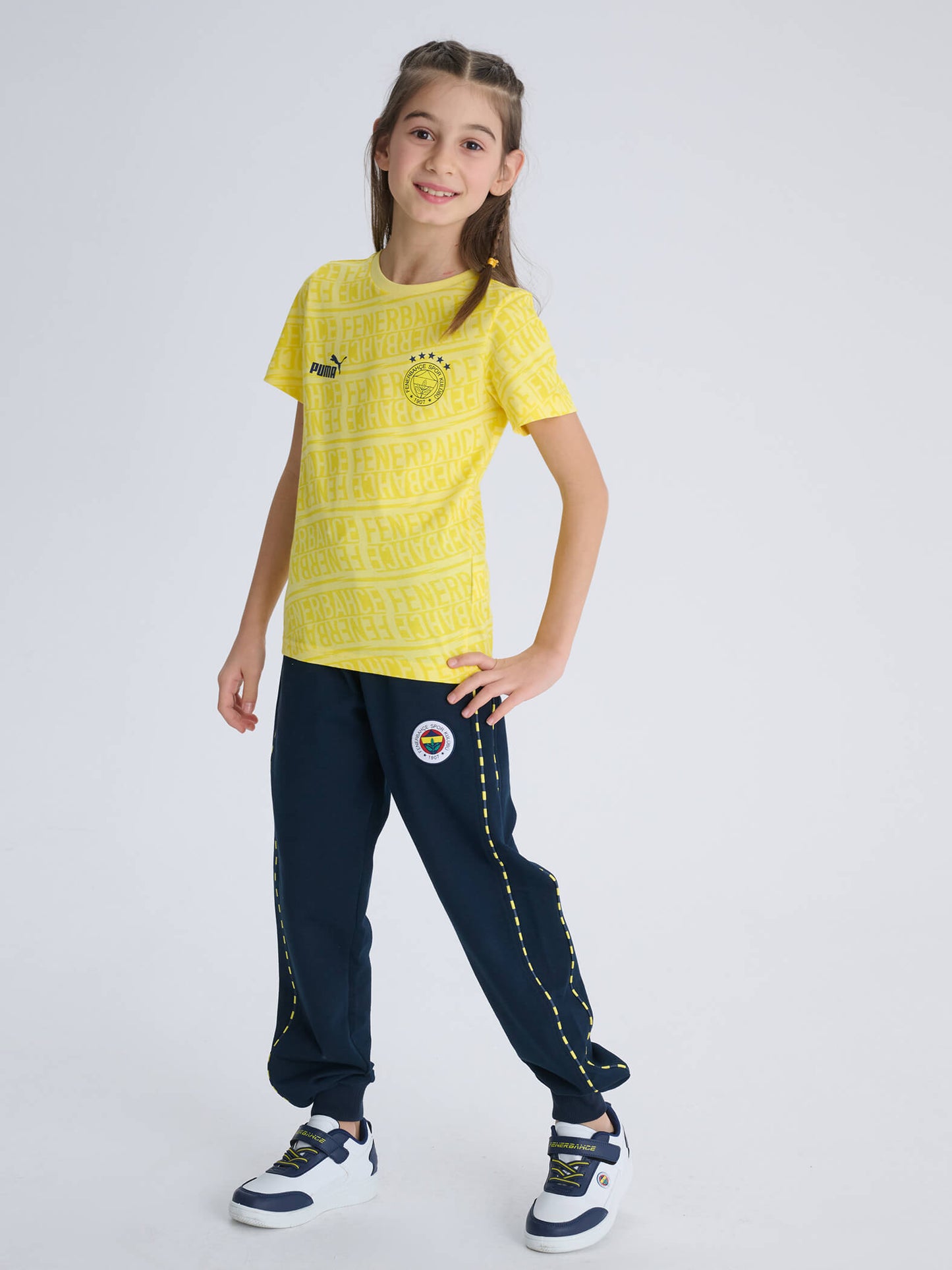 Fenerbahçe Puma Sarı Pattern Jr Tshirt