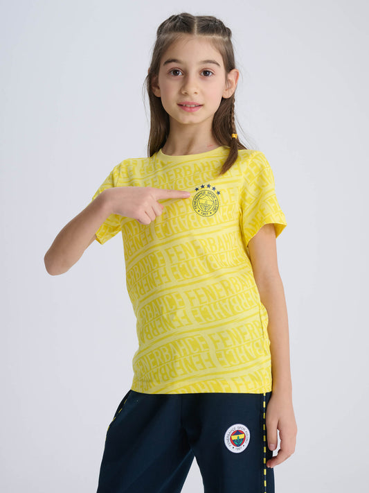 Fenerbahçe Puma Sarı Pattern Jr Tshirt