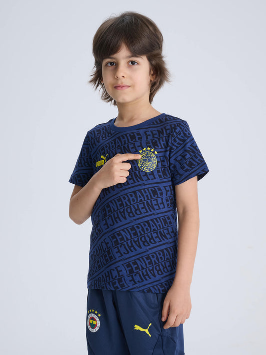 Fenerbahçe Puma Lacivert Pattern Jr Tshirt