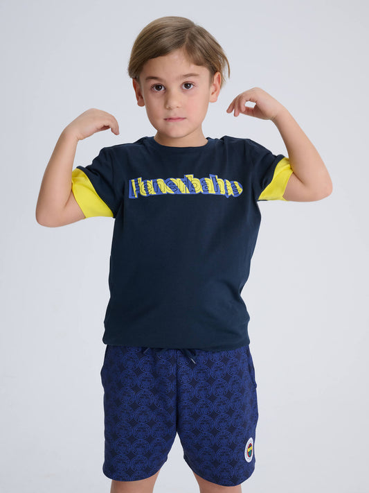 Fenerbahçe Lacivert Çubuklu Tribün Çocuk Tshirt