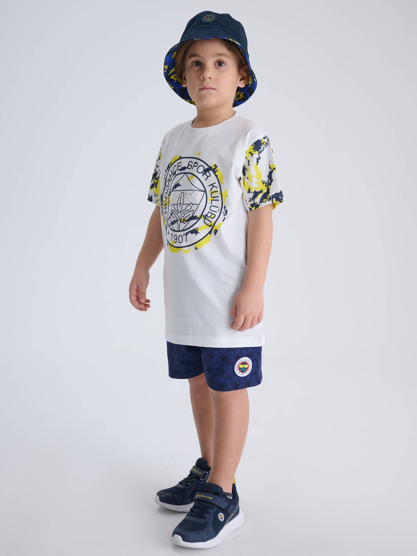 Fenerbahçe Beyaz Kamuflaj Detaylı Tribün Çocuk Tshirt