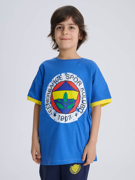 Fenerbahçe Saks Mavisi Est 1907 Tribün Çocuk Oversize Tshirt