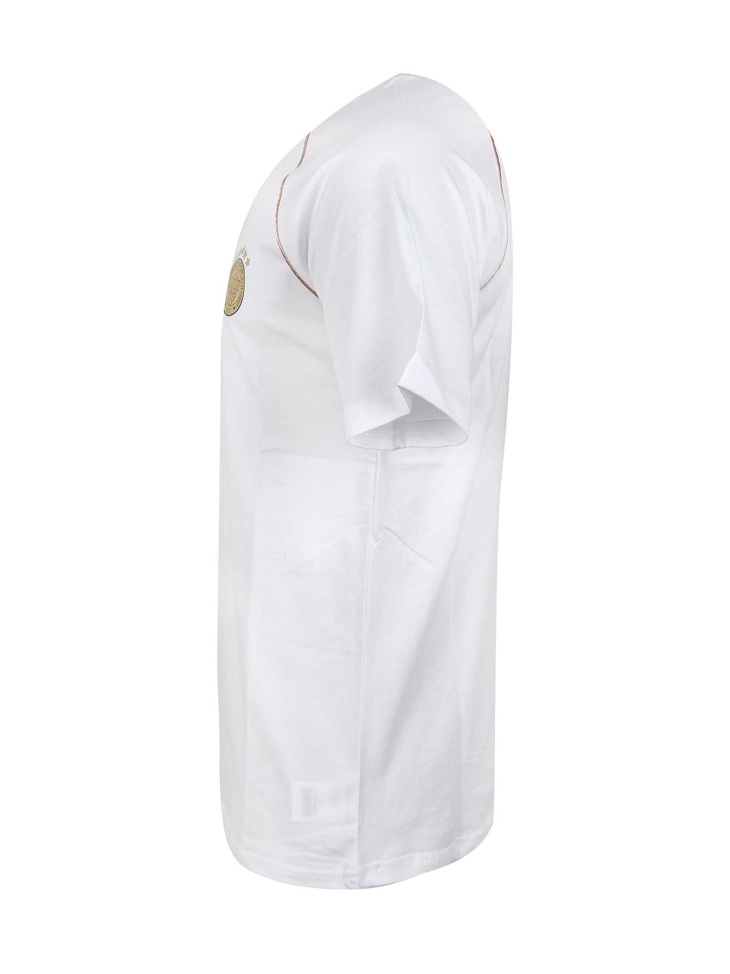 Fenerbahçe Beyaz 5 Yıldız Biyeli Gold Logo Erkek Tshirt