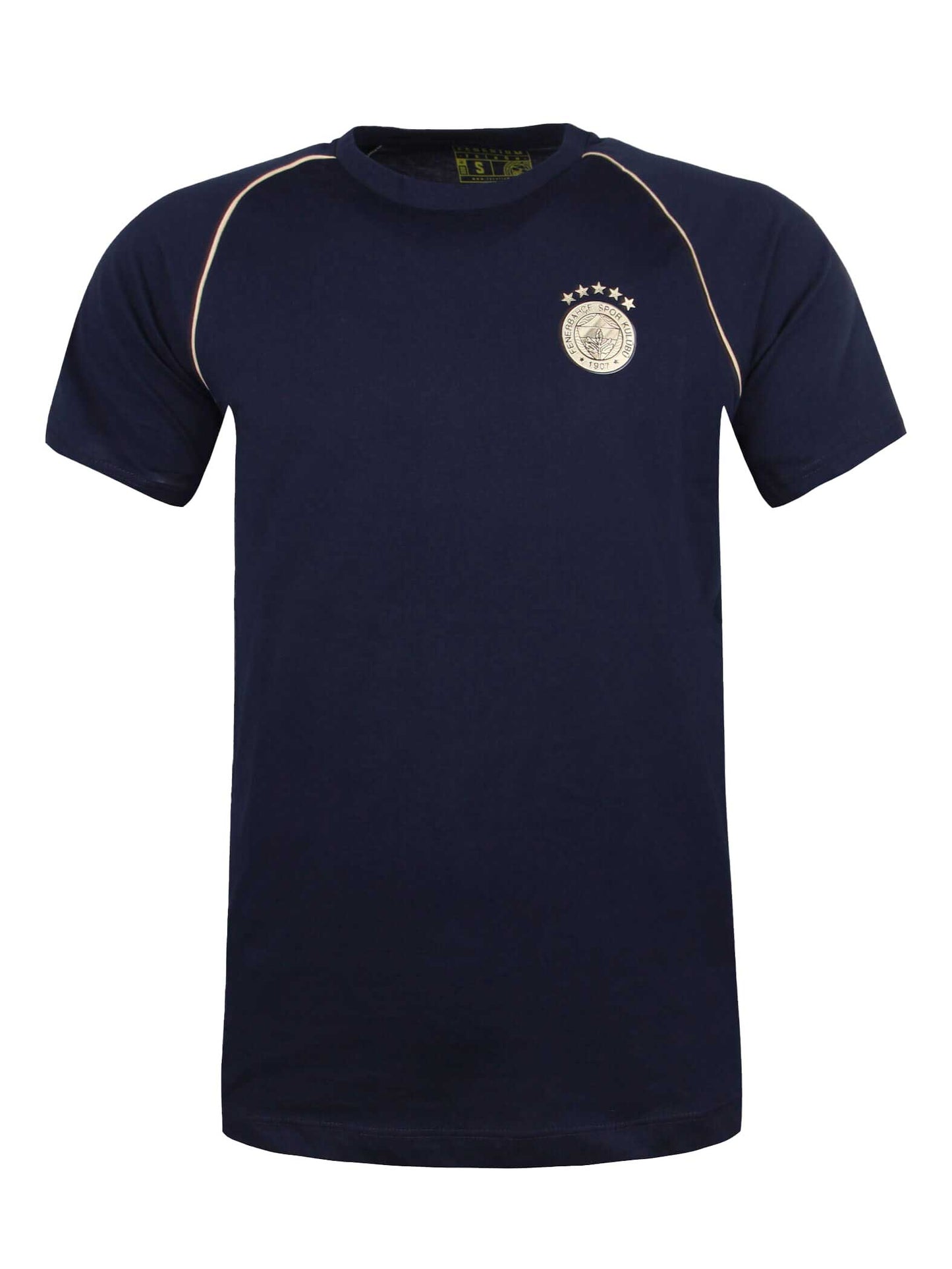 Fenerbahçe Lacivert 5 Yıldız Biyeli Gold Logo Erkek Tshirt