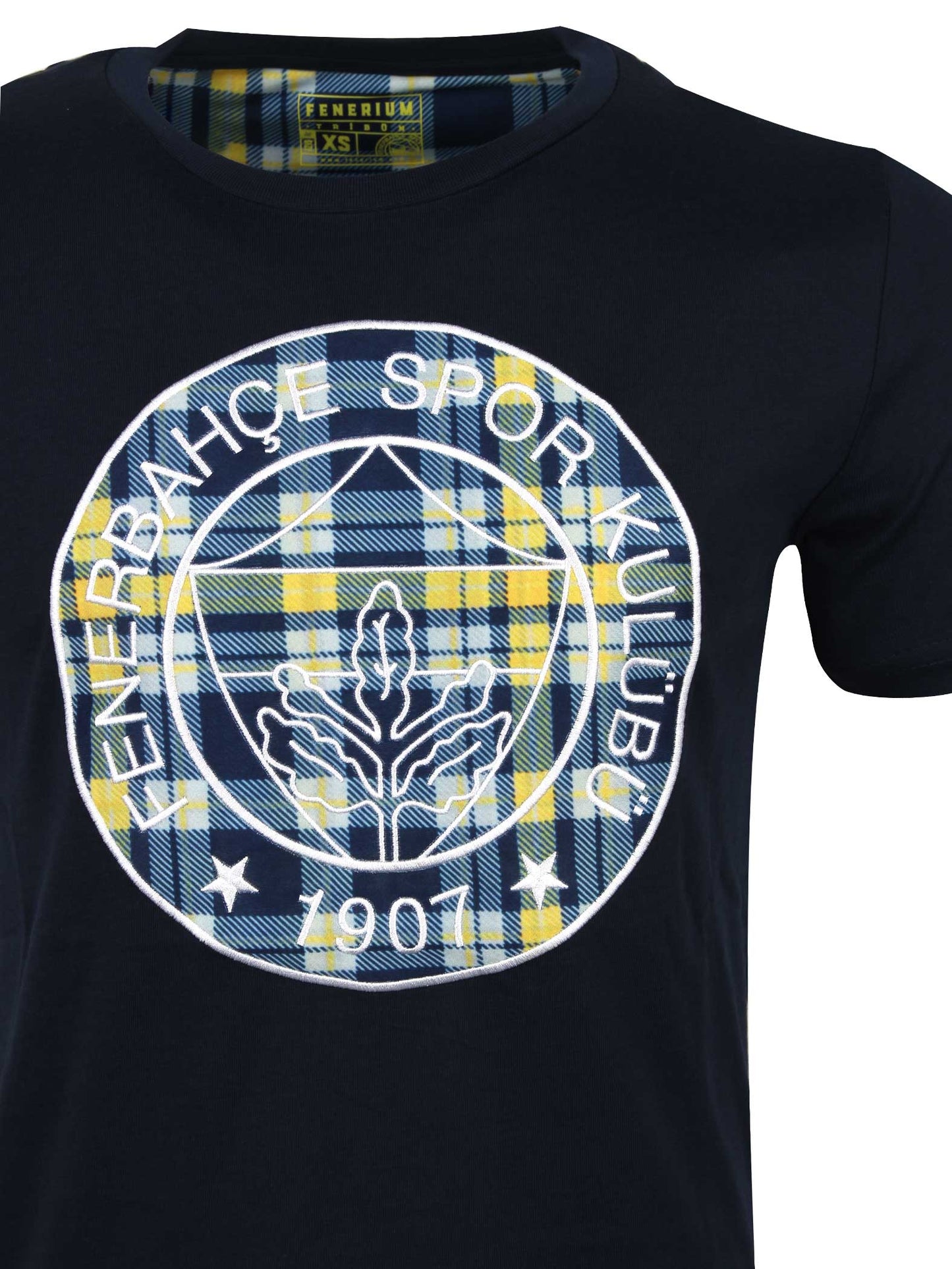 Fenerbahçe Lacivert Tribün Ekose Logolu Erkek Tshirt